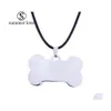 Collane con ciondolo Collana con targhetta per cani per gatti in acciaio inossidabile Collana con collari per cuccioli in osso carino Accessori Gioielli Pendenti con consegna a goccia di moda Dhhnk