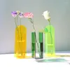 Vaser akrylblomma vas färgglad modern modern design blommig container dekoration för hemmakontor