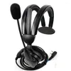 Talkie-walkie XQF noir 2 broches casque casque avec micro à flèche pivotante pour Baofeng UV-5R Radio bidirectionnelle