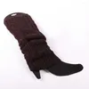 Chaussettes d'hiver confortables pour femmes, 1 paire, couleur unie, hautes, douces, Leggings respectueux de la peau