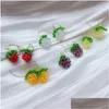 Dangle Chandelier Candy Colors Cute Sweet Fruit Crystal Earrings Korean Styles Drop Delivery Jewelry Dhtvr