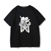 Koszulki damskie czaszki damskie tee drukowane tee swobodne s-2xl luźne harajuku list gotycki hip-hop streetwear ciemne odzież vintage