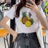Dames t shirts dames verschillende ananas fruit kleding bedrukte t-shirt mode top grafische kawaii camisas