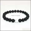 Strandia z koralikami EST Kamienne Łączki elastyczności Para bransoletki dla kobiet i mężczyzn Lava Rock Healing Energy Meditation Mala Bead Ot3SA