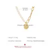 Pendant Necklaces Punk Link Chain Necklace For Women Half Pearl Metal With Coin Drop Delivery Jewelry Pendants Dhnzf
