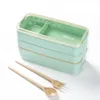 Dinnerware Sets TUUTH Microwave Lunch Box 3 Layer 900ml Storage Wheat Straw Fruit Salad Rice Bento Container For School Office