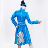 Abbigliamento da palcoscenico Abito da ballo mongolo da donna blu per performance Costume nazionale cinese Dai Abbigliamento femminile Hmong 89