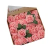 Dekorative Blumenkränze, künstliche Rosen, 25 Stück, natürlich aussehende Schaumstoff-Kunstrosen mit Stielen für DIY-Hochzeitssträuße, Babyparty, Centerpi