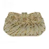 Evening Bags High Quality Ladies Luxury Diamond Banquet Golden Clutch Bag Exquisite Full Rhinestone Dinner Red Bridal Blue Handbag