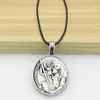 Anhänger Halsketten St.Christopher Halskette Katholische Antike Silber Farbe Jesus Kreuz Link Kette Frauen Männer Religiöse Schmuck GeschenkAnhänger