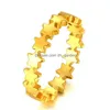 Band Rings Fashion Gold Sier Color Stainless Steel Star Shaped Stackable Wedding Engagement Ring For Women Drop Delivery Jewelry Dhnvs