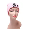 Bérets Chapeaux d'hiver pour femme Hip Hop Chapeau tricoté Chapeau chaud pour femme Bonnet en crochet Noir Rose Blanc