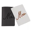 Card Holders Mr And Mrs PU Leather Bride Groom Passport Covers Holder Protector Case Organizer For Wedding Couples Travel