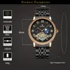 Armbandsur män mode mekanisk titta på automatisk multifunktion månfas Tourbillon full rostfritt stål skelett armbandsurnWristwatch