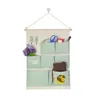 Boîtes de rangement 1pc Sac en toile maison Créative Armoire suspendue Pouche de mur de clé cosmétique Organiser les poches de papeterie contiennent durable