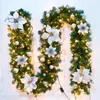 Décorations de Noël Guirlande Artificielle Couronne 2.7m Vert Home Party Rotin Ornement Suspendu