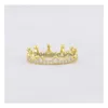 Pierścień Solitaire 18K Rose Gold Sier Sier Enchanted Crown Oryginalne pudełko do patelni 925 Sterling Diamond Women Zestaw ślubny