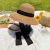 Wide Brim Hats 2023 Summer Women Straw For Lampshade Style Floppy Panama Female Outdoor Foldable Beach Sun Cap Eger22