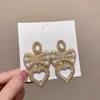 Kolczyki Dangle Vintage luksus bownot upuść 2023 Imitacja Perły Kobiety Dangler moda słodka koreańska biżuteria pendientes cha