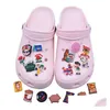 Schoenonderdelen accessoires 100 stcs /set groothandel klassiek spel pvc croc schoenen decoraties cartoon charmes drop levering dhtu0