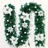 Juldekorationer Artificial Garland Crown 2,7 m grön hemfest rotting hängande prydnad