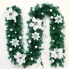 Décorations de Noël Guirlande Artificielle Couronne 2.7m Vert Home Party Rotin Ornement Suspendu