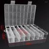 Förvaringslådor 24 Grid Plastic Organizer Box med avdelare smyckesbehållare för örhängen pärlor Kralen doos ringer knappbehållare