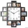 Relojes de pared P O Frame Clock Diy Modern Desigh Art Picture Sala de estar Decoración para el hogar Horlogeabux1 Drop Delivery Garden Dhs5D