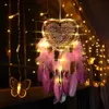 Décoration murale attrape-rêves de coeur avec lumière sans batterie capteur de rêves de mariage en gros 1223894