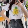 Magliette da donna T-shirt stampata da donna con diversi frutti di ananas Fashion Top Graphic Kawaii Camisas