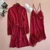 Kadınların Pijama Kayışı Top Nightgown Kadınlar Cobe Set Seksi Sırtsız İnce Baskı Nightdress Uykshirt Batrobe elbisesi Yaz iç çamaşırı ev