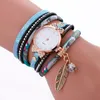 Wristwatches Wholesale Fashion Women Dress Bracelet Bracelet Watch Wuxury Leaf Rop Wrap Wristalatcheswristwatches Will22