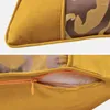 Cuscino in stile cinese Fodera di lusso per divano Custodia decorativa per esterni Semplice giallo marrone Jacquard Divano Sedia Biancheria da letto Coussin