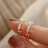 Hoop Earrings Korean Small Cute Cross For Women Girls Simple Gold Color Geometric Fashion Party Jewelry