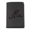 Kortinnehavare Herr och fru Pu Leather Bride Groom Passport Cover Holder Protector Case Organizer för bröllopspar Travel