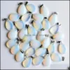 Arts et artisanat Natural Stone Hexagonal Prism Water Drop Cross Heart Opal Healing Pendants Charms DIY Collier Jewelry Accessoires M DHV63