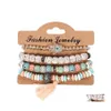 Urok bransolety 4pcs/los bohemian vintage Bodhi Beads łańcuchy ustawione dla kobiet ręka fatima Tassel nadgarstka biżuteria mody prezent upuszczony OTWMG