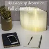 Bordslampor Z20 Portable 3 Färger 3D Creative LED Book Night Light Wood USB Raddbar magnetisk vikbar skrivbordslampa Heminredning