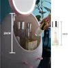 Boîtes de rangement Portable LED Boîte Maquillage Miroir Tiroir Type Anti-Poussière Étanche Bijoux De Bureau Soins De La Peau Cosmétique Organisateur