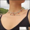 Anhänger Halsketten Design Charme Strass Kirsche Halskette für Frauen Statement Tennis Kette Choker Kristall Kragen Mädchen Hiphop Jewelr Dhrbq