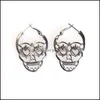 Charm Vintage Punk Gothic Skl Earrings Hollow Women Skeleton Stud Earings Jewelry Drop Delivery Otz8X