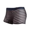 Calzoncillos Boxers para hombre, ropa interior Sexy Gay, bragas de seda de hielo transparentes, bolsa transpirable para Hombre, Boxershorts de talla grande para Hombre