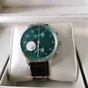 Perfect Quality Men Watches IW371430 40 mm Green Dial Skórzane opaski Pasek 904L Back Transparent ETA Automatyczne mechaniczne zegarki męskie zegarki na rękę.