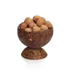 Skålar 1st naturlig kokosnötskål koppsked set skal med fotdekoration sallad nudel ris frukt dinare gabelkök kök