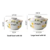 Bowls Ceramic Big Soup Bowl Round Pot With Lid Salad Instant Noodle Small Japanese Tableware Household Kitchen Supplies