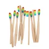 Party Favor Ups Bambou Brosse À Dents En Bois Arc-En-Bambous Brosses À Dents Oral Care Doux Poils Voyage Drop Delivery Home Garden Festive Dh7Wk