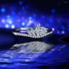Alyans Hainon Gümüş Renkli Taç Kadın Mücevherleri Özel Lüks Prenses Kes Beyaz Kübik Zirkon Nişan Yüzük