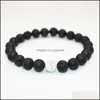 Strandia z koralikami EST Kamienne Łączki elastyczności Para bransoletki dla kobiet i mężczyzn Lava Rock Healing Energy Meditation Mala Bead Ot3SA