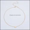 Anhänger Halsketten Mode Minimalist Glatte Herzförmige Gold Silber Farbe Nette Charm Halskette Für Frauen Drop Lieferung Schmuck Anhänger Otwrh