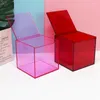 Förvaringslådor Desktop Home Decoration Box Cosmetics Lipstick Office Acrylic Cover Small Dust Transparent